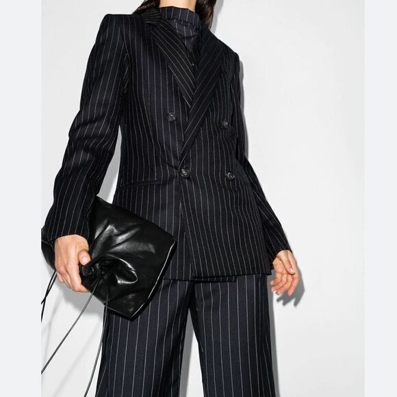 Piazza Sempione Jackets & Blazers - Vintage Piazza Sempione Stretch Wool Pinstripe Double Breasted Jacket Blazer L